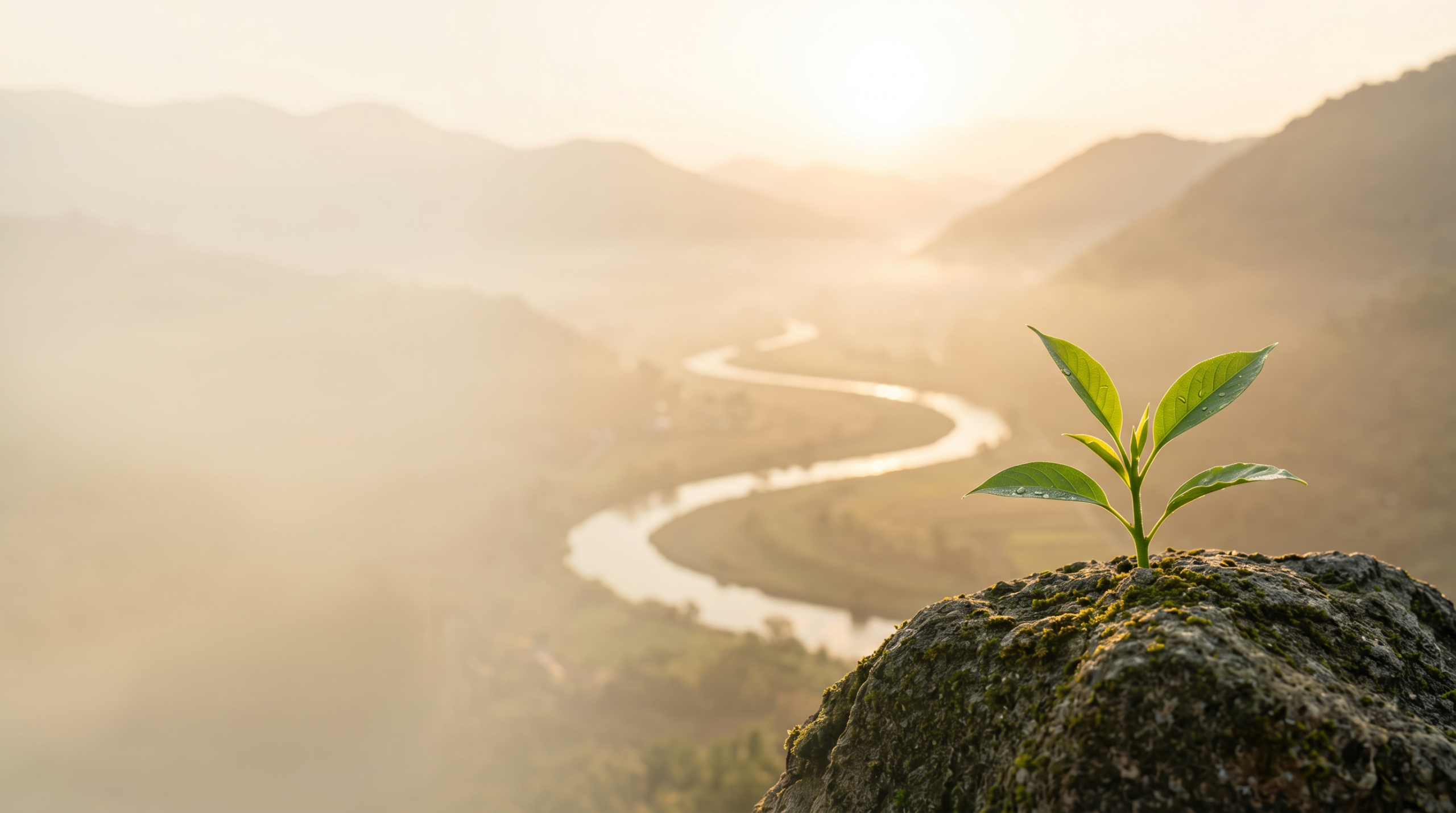 自然と光を感じるメインビジュアル